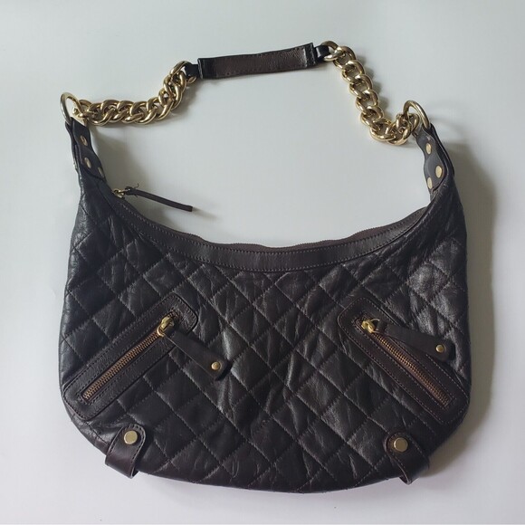 Tanner Vintage Quilted Italian Leather Hobo Bag Boho Hippie Western 80s 90s - Picture 1 of 16